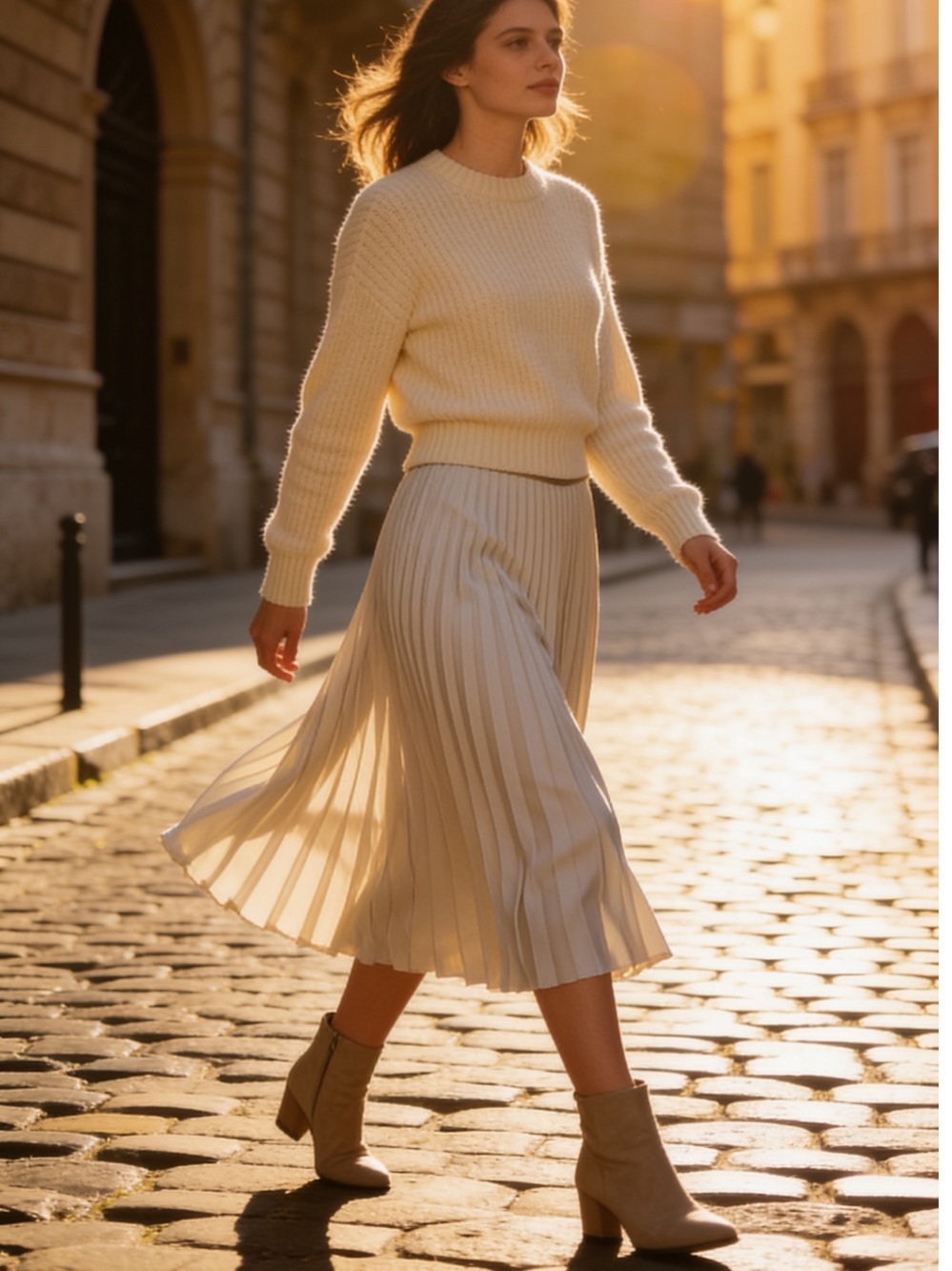 Vince Pleated Midi Skirt size 6
